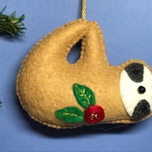 Handmade Felt Sloth Ornament