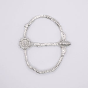 Little Bee Scarf Ring, pewter, bright finish, designed and handmade in the UK