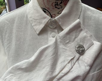 Small detail, big impact! Handmade beaten pewter button covers