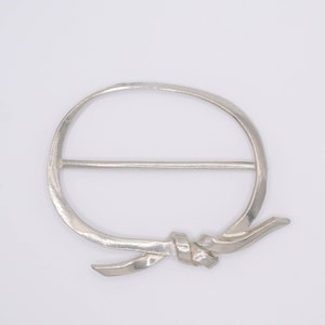 The Bow Scarf Ring, pewter, bright finish, designed and handmade in the UK