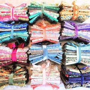 Paquetes de retazos de tela vintage, 1 lb a elegir, retales de acolchado con colores coordinados