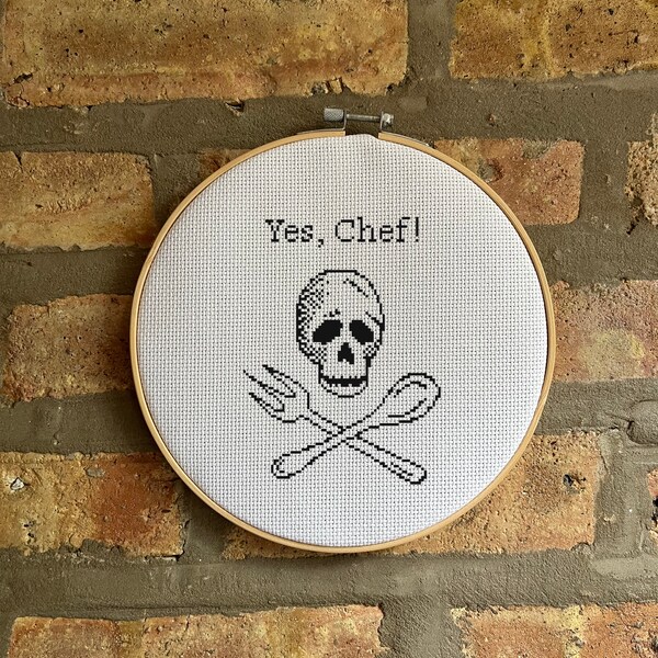 THE BEAR - Yes, Chef! Original Beef Chicago, Skull Fork Spoon, The Bear Tattoo, Carmy Berzatto, Benny Shields - Cross Stitch Pattern PDF