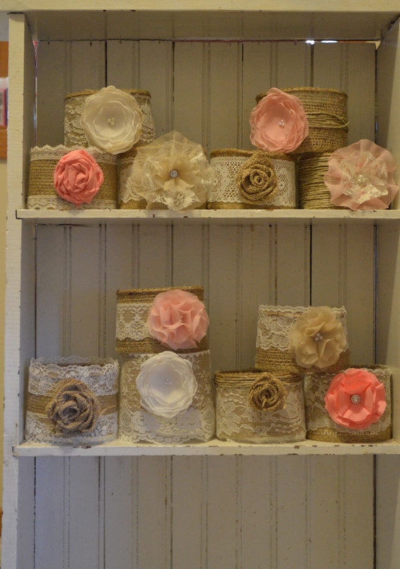wraps,sleeves handmade hessian rustic jars not included 12 wedding jars COVERS