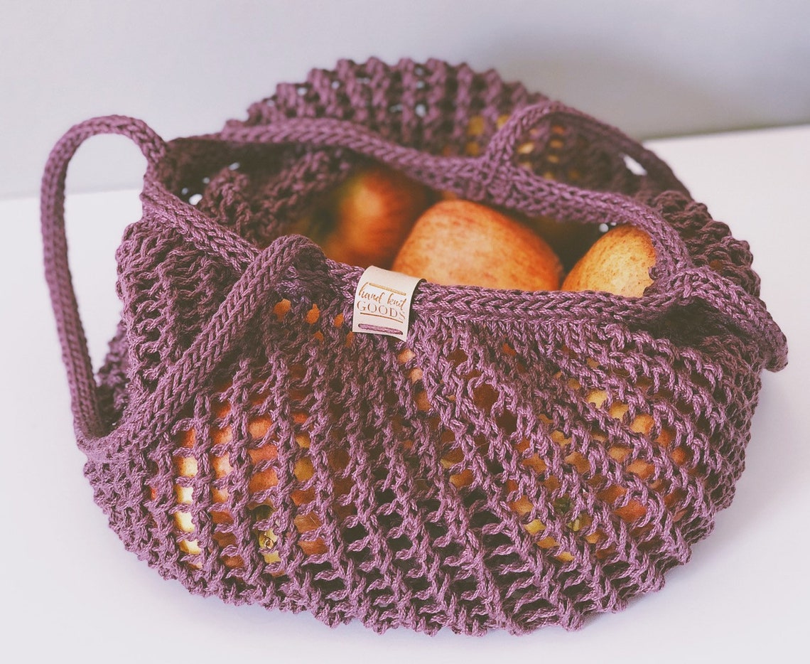 PDF Knit Pattern Market Bag Instant Download Produce Etsy