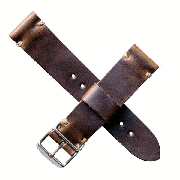 Handmade Horween Chromexcel Leather Watch Strap (18, 20, 22, and 24 MM in stock) - Full Grain