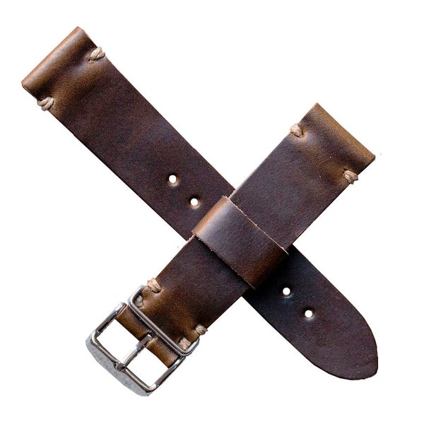 Handmade Horween Chromexcel Leather Watch Strap (18, 20, 22, and 24 MM in stock) - Full Grain