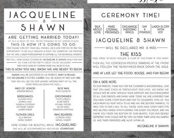 funny wedding programs etsy
