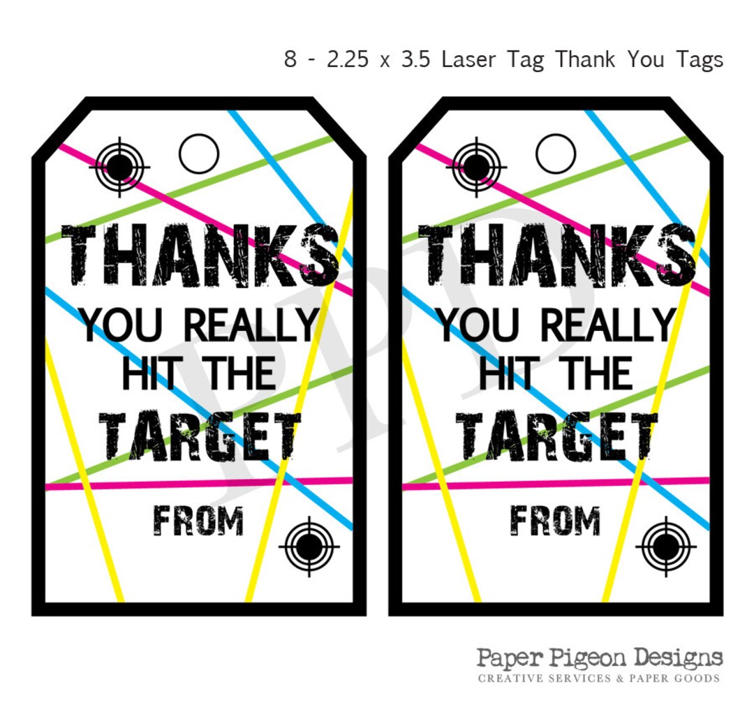 Laser Tag Party, Instant Download Tags, Laser Tag Printable, Digital ...