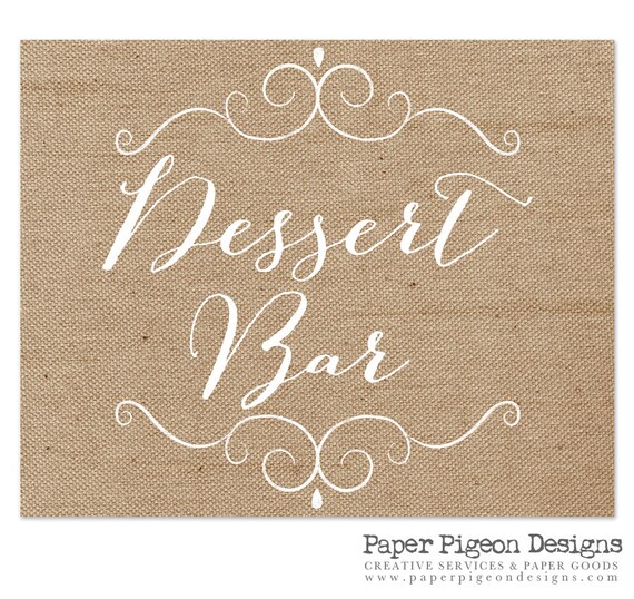 Instant Download Burlap Wedding Sign Dessert Sign Etsy