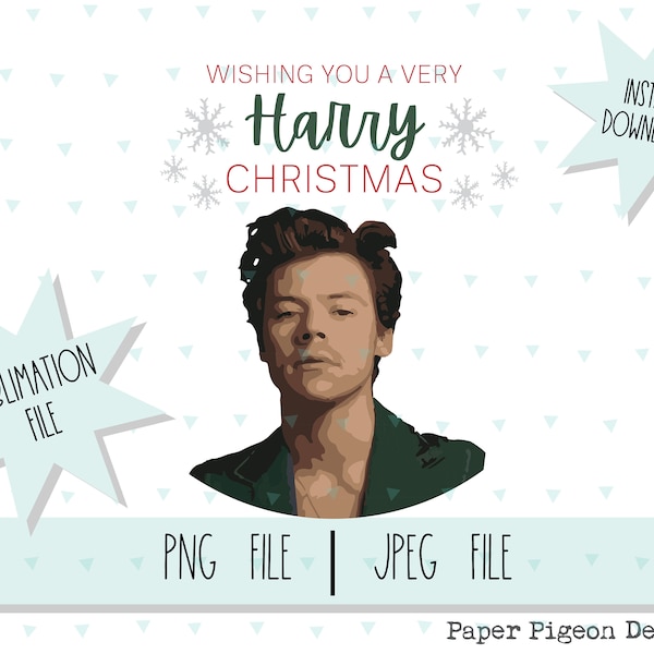Wishing You A Very Harry Christmas, Sublimation Harry Styles Likeness PNG File, Harry Styles Likeness Christmas Sublimation PNG, JPEG files