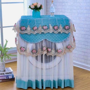 Lace Ruffle Floral Front Loading Washing Machine Cover Protection