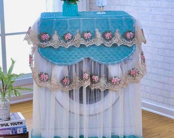 Lace Ruffle Floral Front Loading Washing Machine Cover Protection