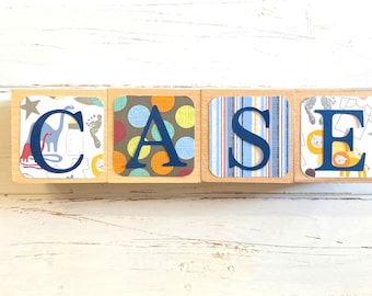 Personalized Wooden Name Baby Blocks - Letter Blocks - Baby Shower Gift - Nursery Room Decor  - Baby Boy - Customize Your Own Blocks