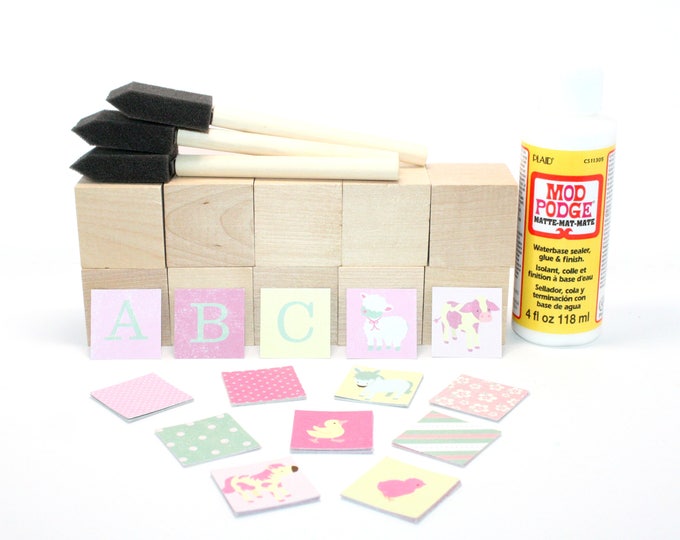 DIY Wood Baby Blocks Baby Shower Craft Alphabet Blocks Etsy