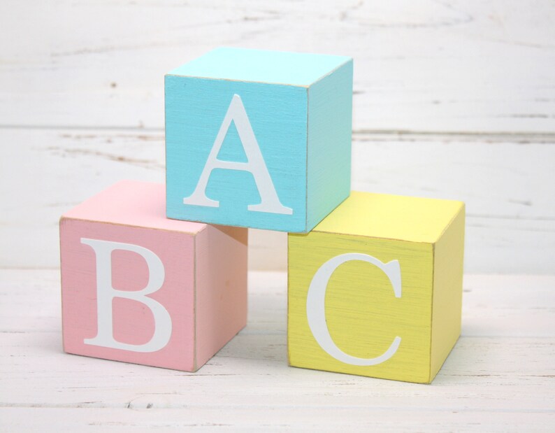 ABC Blocks Table Centerpieces Gender Neutral Choose Your Etsy
