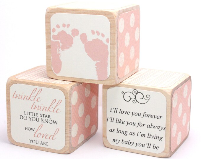 Wood Blocks Baby Girl Nursery Shabby Chic Twinkle Etsy