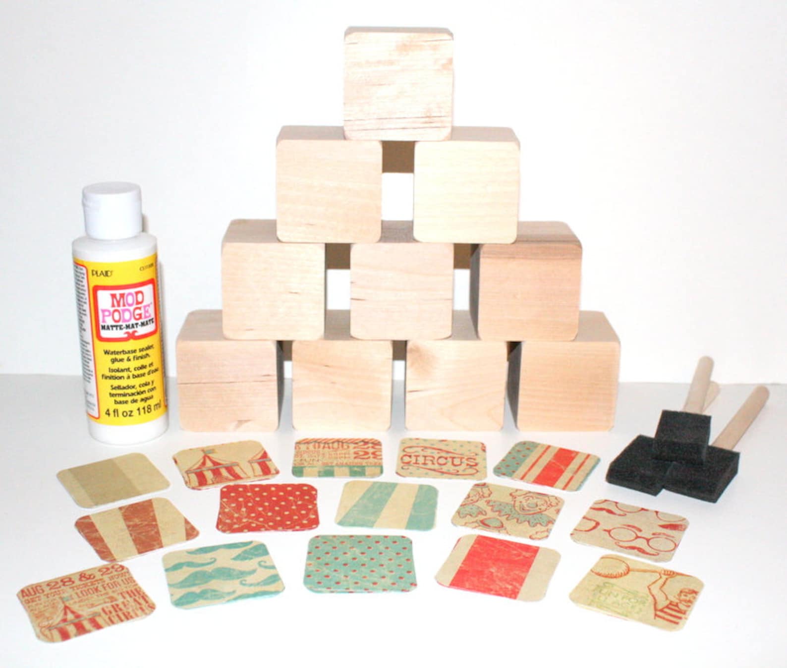 DIY Wood Baby Blocks Baby Shower Craft Circus Theme Birthday Party Nursery Room Decor Baby