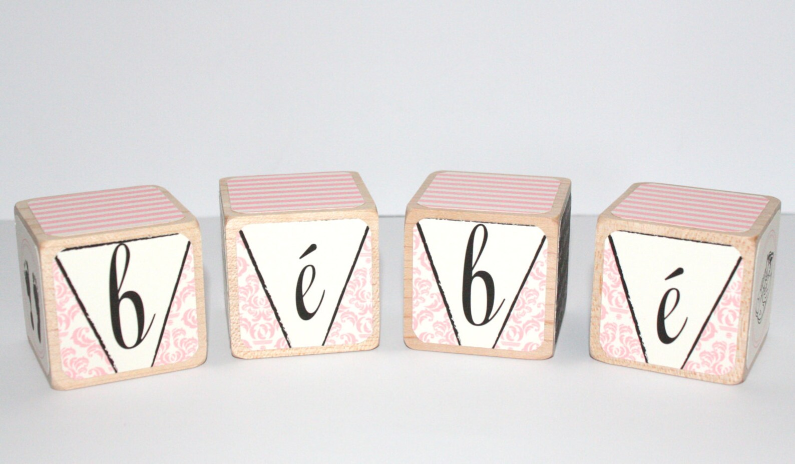 Shabby Chic Wooden Baby Blocks Bebe Light Pink Nursery 2 - Etsy