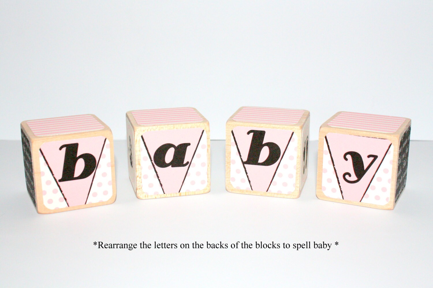 Shabby Chic Wooden Baby Blocks Bebe Light Pink Nursery 2 - Etsy