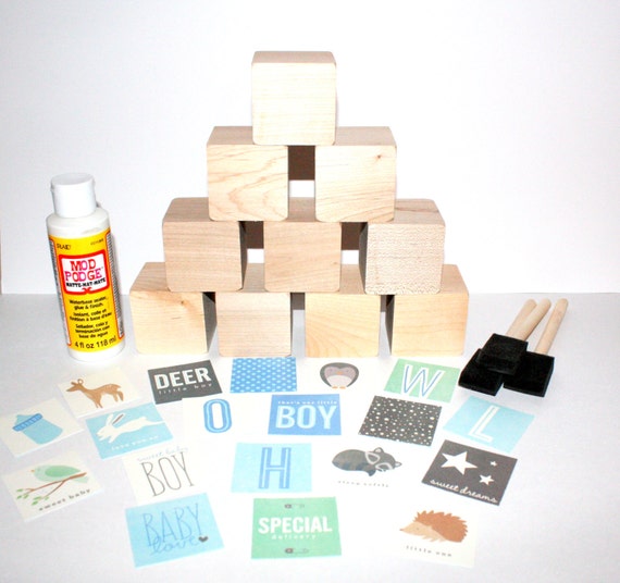 Wooden Building Blocks Baby Shower Craft - A Perfect Keepsake for