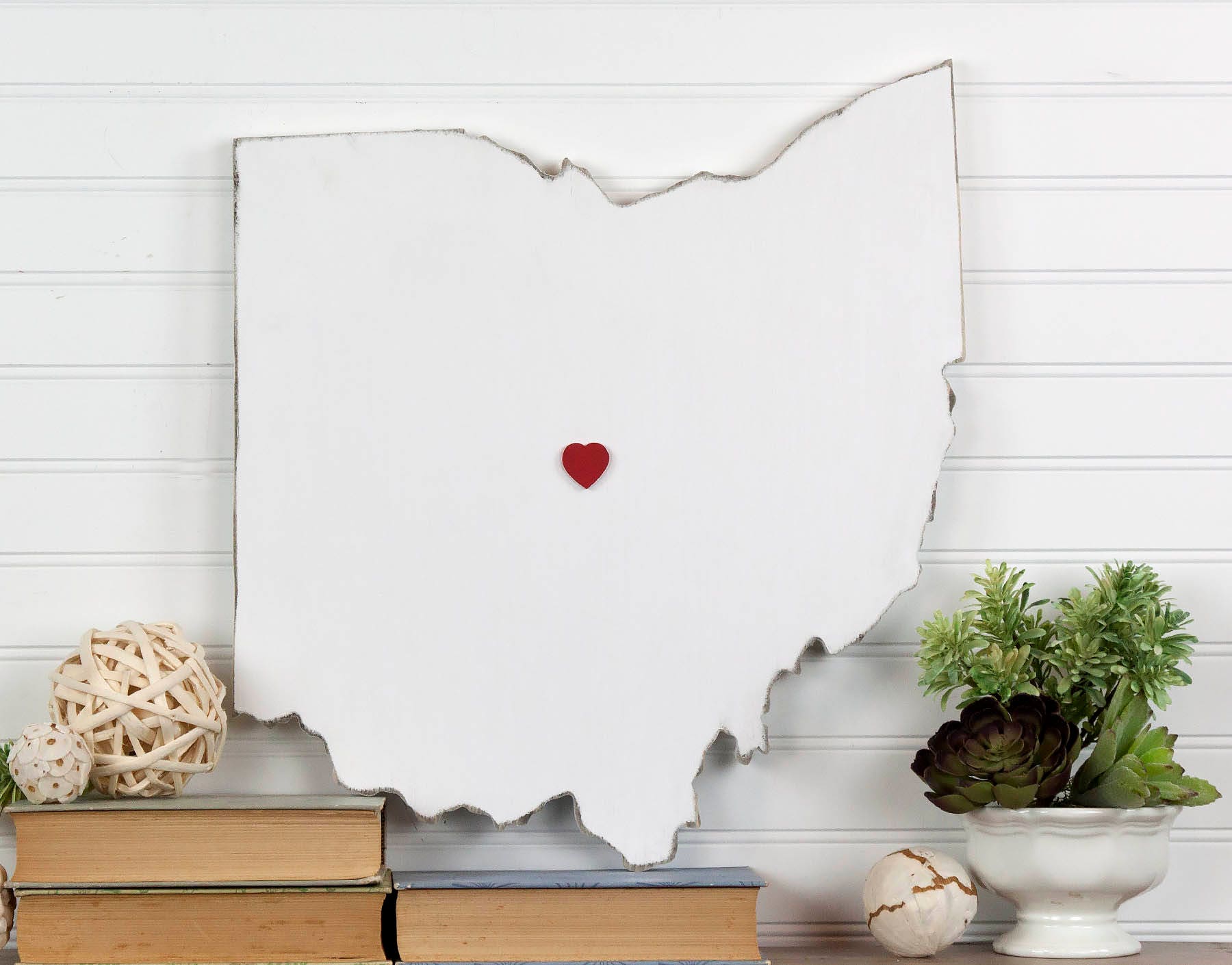 Ohio State Heart Ornament — Boxcar Metal Co.