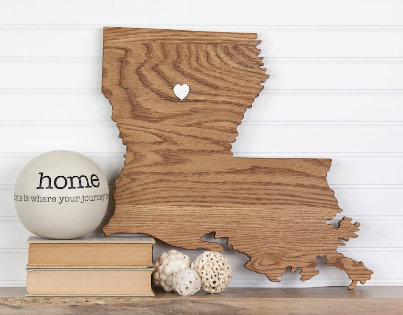 Louisiana State Shape Wood Sign Cutout Wall Art. Modern Rustic - Etsy
