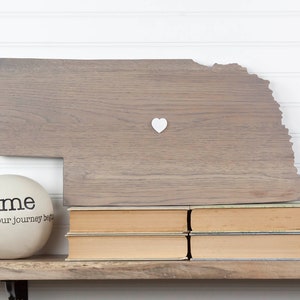 Nebraska State Shape Wood Sign Cutout Wall Art. Modern Rustic Farmhouse Plaque. Housewarming, Wedding Guestbook, Anniversary Gift, Man Cave
