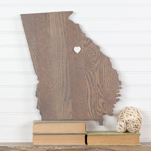 Georgia State Shape Wood Sign Cutout Wall Art. Modern Rustic, Farmhouse Plaque. Housewarming, Wedding Guestbook, Anniversary Gift, Man Cave