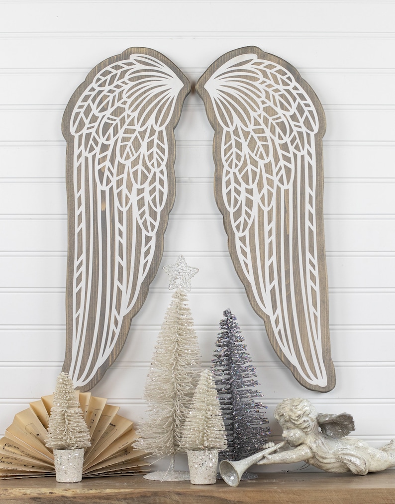 Custom Angel Wings Wood Wall Art Wing Shaped Cutout Signs