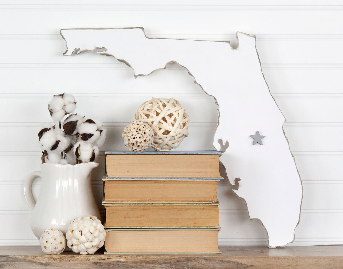 Florida Home State Wood Sign Cutout Silhouette Arte de pared | Etsy