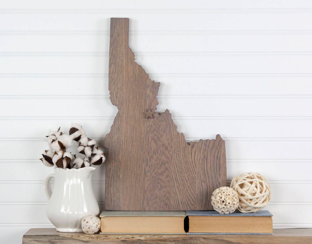 Idaho State Shape Wood Sign Cutout Wall Art. Modern Rustic Etsy