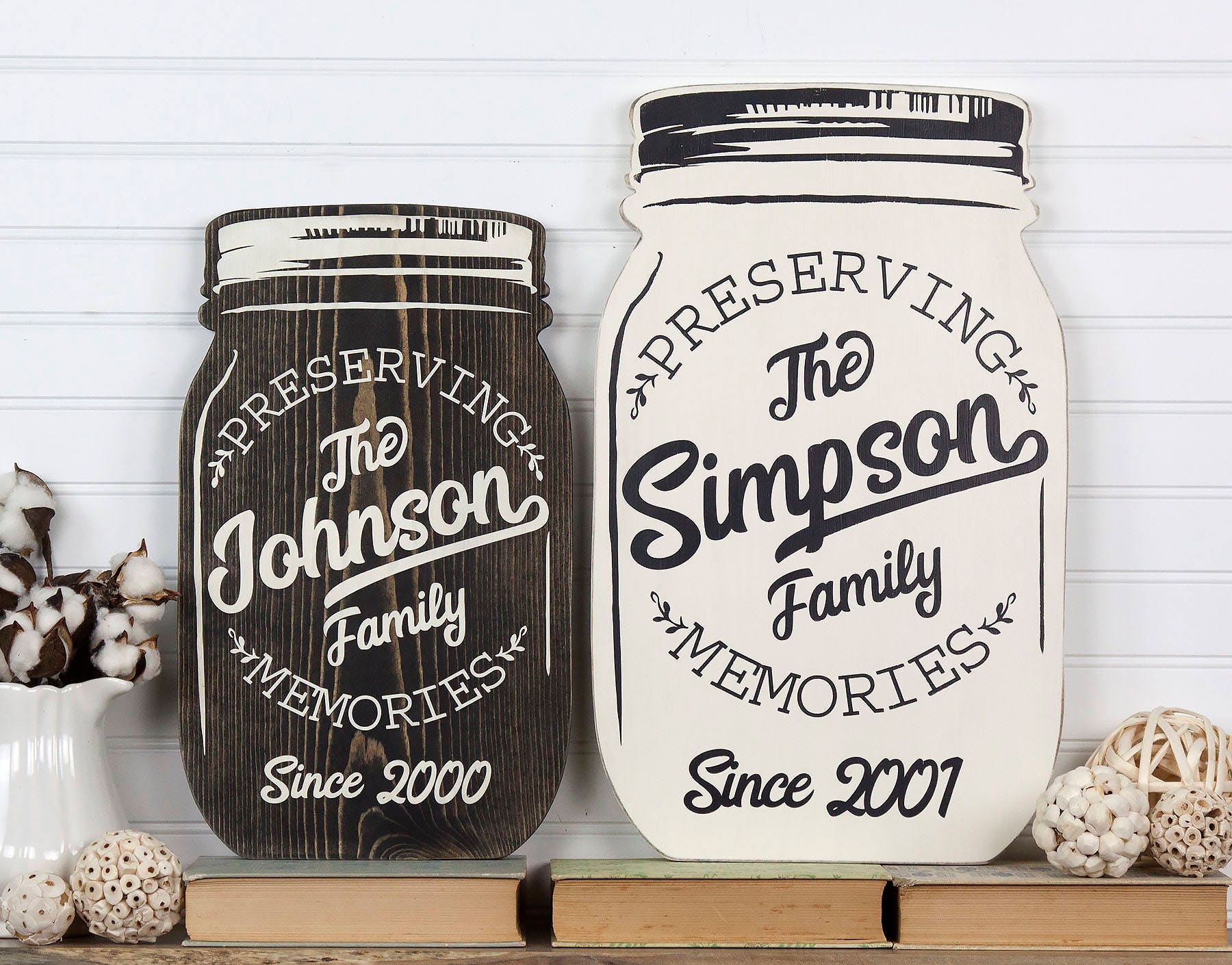  Mason Jar Sign 8 x 4-4/5-inch, Pack of 3 Wooden