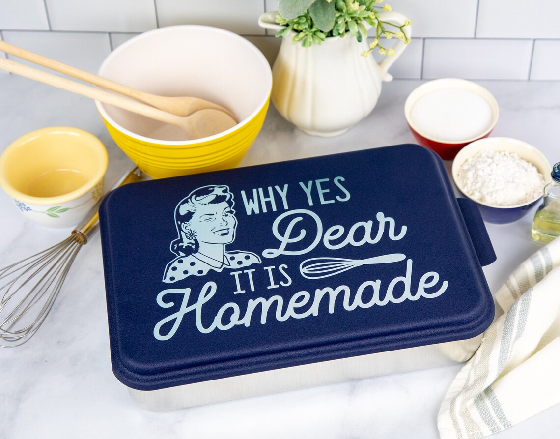 Cake Pan with Engraved Lid Vintage Retro MidCentury Why Etsy