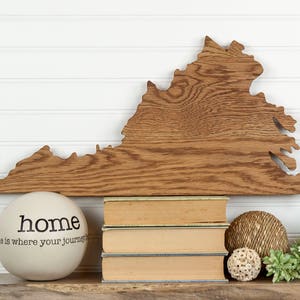 Virginia State Shape Wood Sign Cutout Wall Art. Modern Rustic, Farmhouse Plaque. Housewarming, Wedding Guestbook, Anniversary Gift. Man Cave