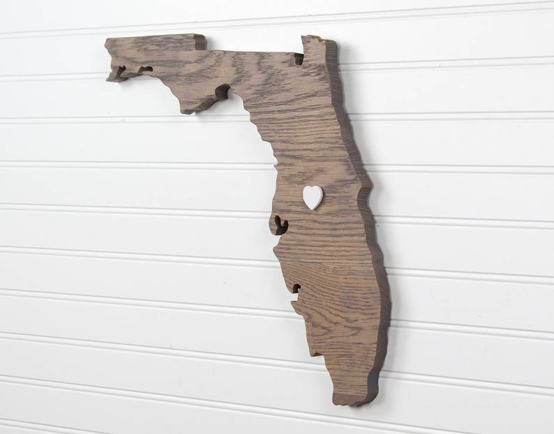 Florida State Shape Wood Sign Cutout Wall Art. Modern Rustic Etsy