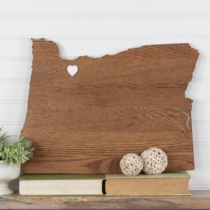 Oregon State Shape Wood Sign Cutout Wall Art. Modern Rustic, Farmhouse Plaque. Housewarming, Wedding Guestbook, Anniversary Gift Decor