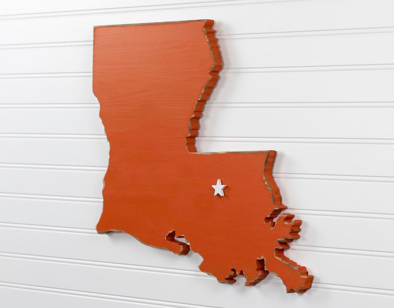 Louisiana State Shape Sign Wood Cutout Sign Wall Art With | Etsy