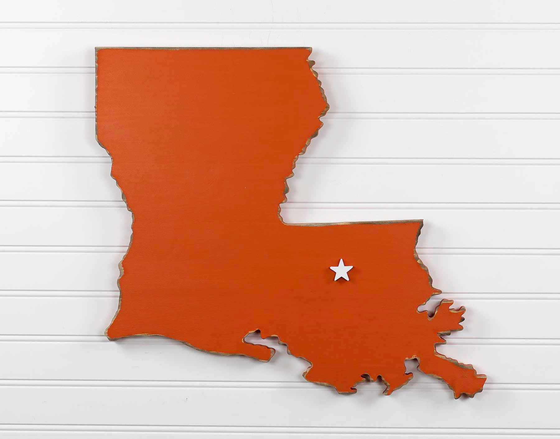 Louisiana state shape sign wood cutout sign wall art with | Etsy