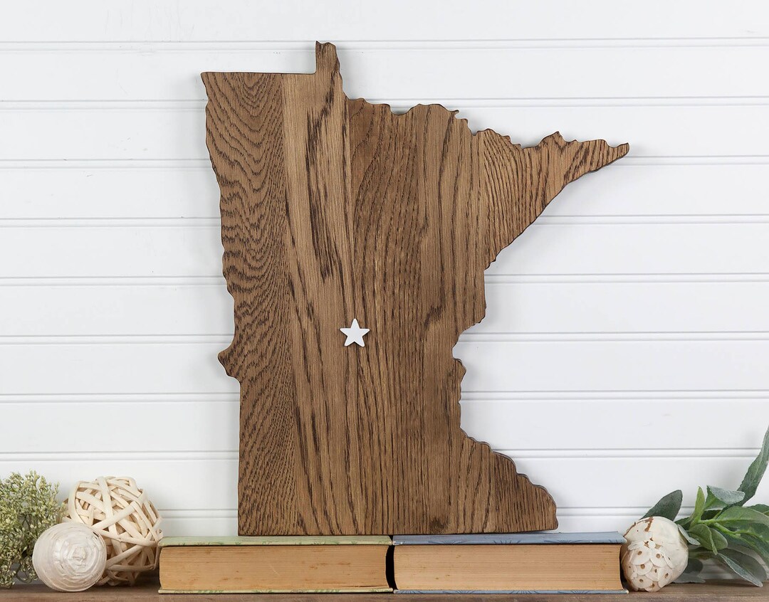Minnesota State Shape Wood Sign Cutout Wall Art. Modern Rustic ...