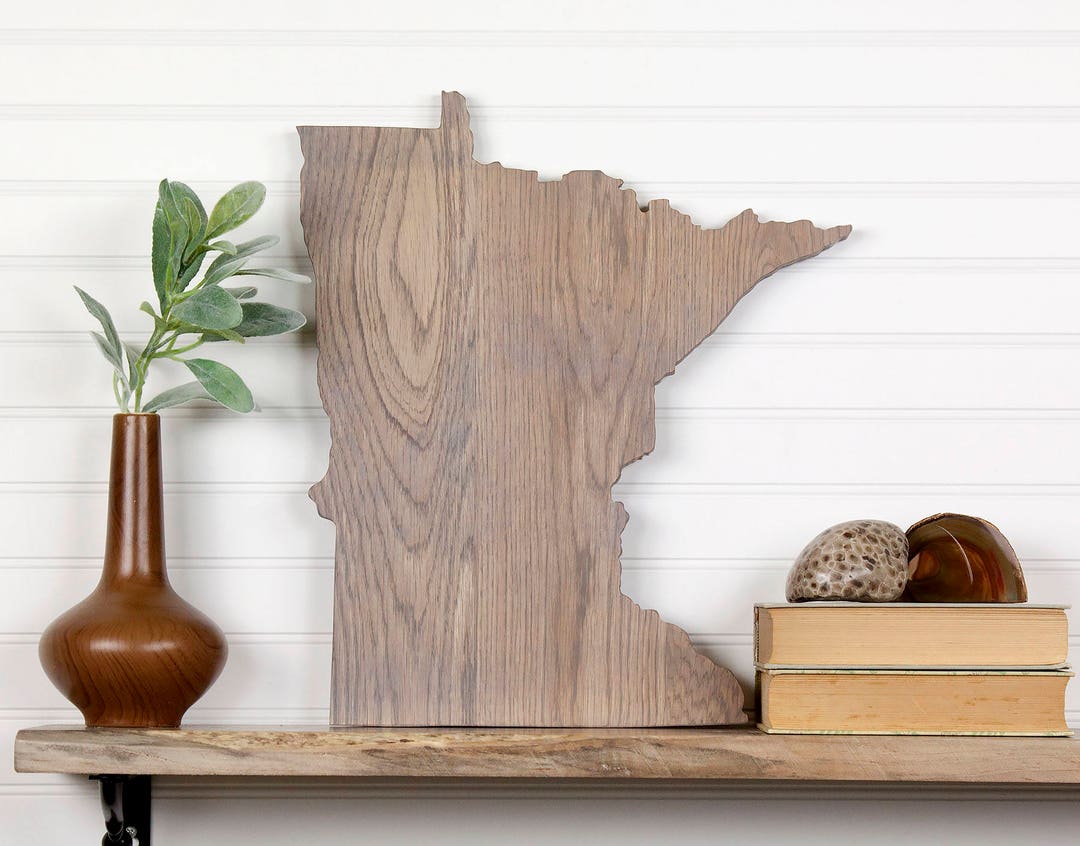 Minnesota State Shape Wood Sign Cutout Wall Art. Modern Rustic ...