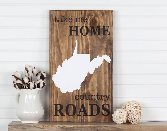 West Virginia Reclaimed Wood State Shape Sign Wall Art Take Me Etsy