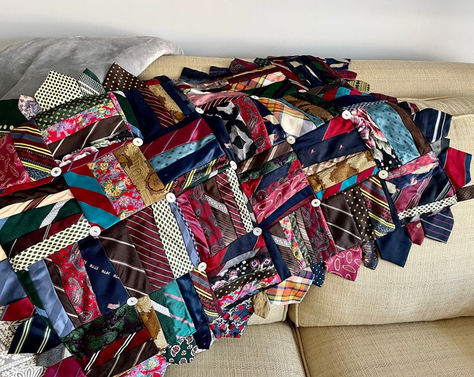 Vintage Necktie Blanket or Quilt Etsy