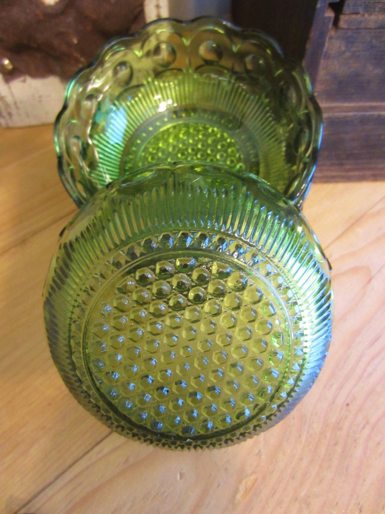Vintage set of 4 Bartlett Collins Glass Green Bowls Etsy