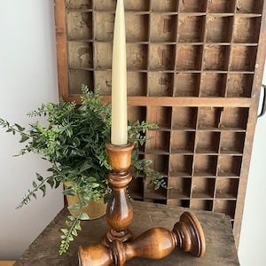 Retro Wood Candleholders