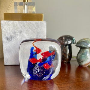 Blown Glass Fish Paperweight