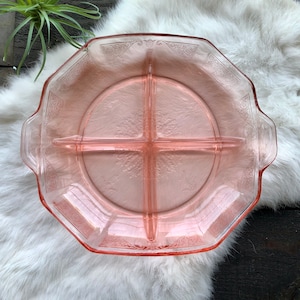 Pink Depression Glass Divided Dish