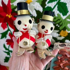 Vintage Flocked Snowman