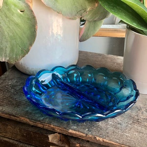 Anchor Hocking Pressed Glass Divided Dish