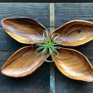 Vintage Wood Set of Four Bowls