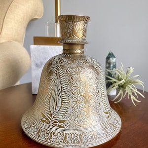Vintage Etched Brass Hookah Base